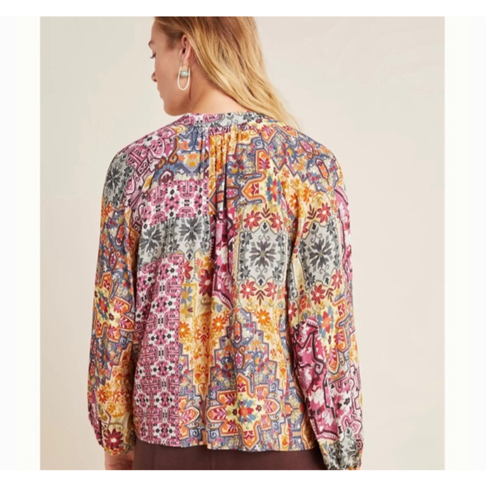 Kachel X Anthropologie Ambrosia Peasant Blouse Size L - Picture 10 of 17